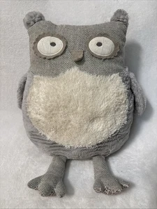 PIER 1 One IMPORTS Roxie Gray Owl 16" Plush Stuffed Animal Soft Pillow Tweed - Picture 1 of 5
