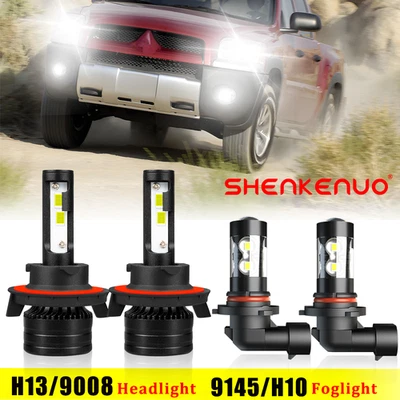 For Mitsubishi Raider 2006-2009 LED Headlight Bulbs Foglight Beam Kit 6500K - Image 1 of 4