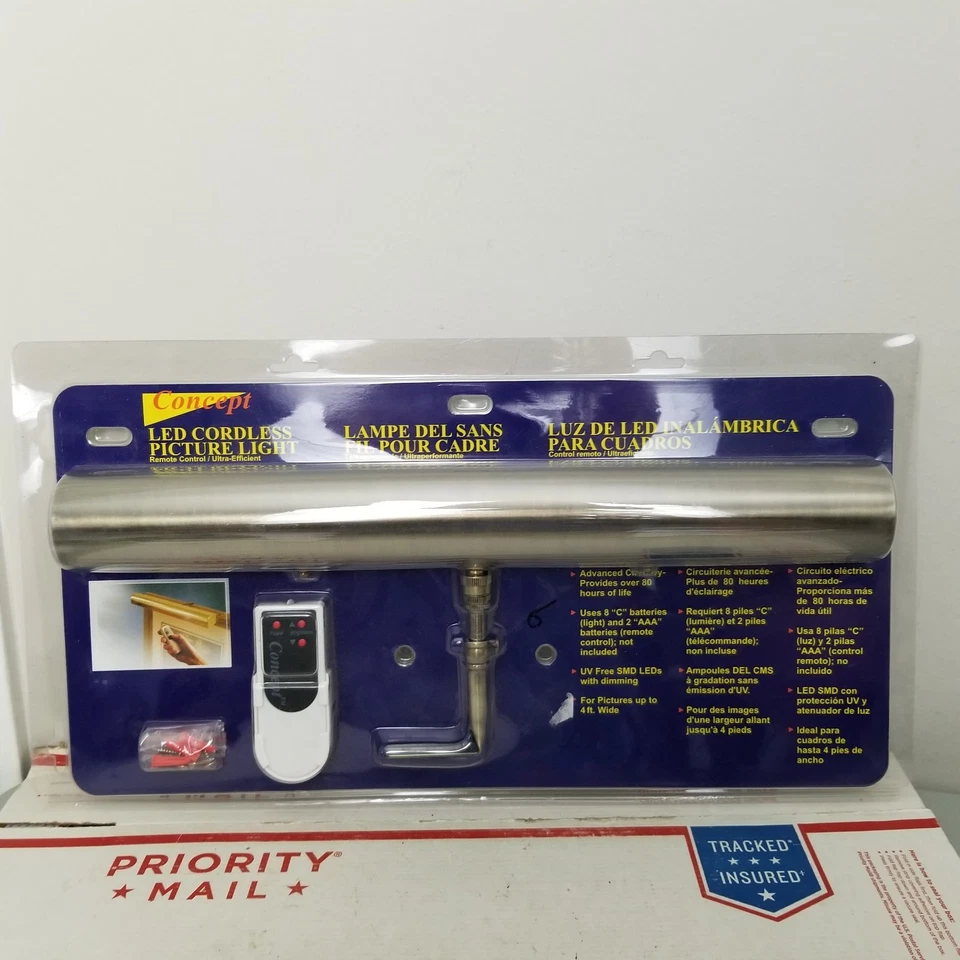 Concept Lighting 302L Cordless LED Remote Control Picture Light 18" Antique