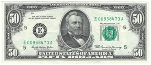 1969 Fifty (50) Dollar Bill Federal Reserve Note E00958473A Richmond 2114-E - Picture 1 of 2