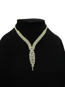 Elegant Pavé Crystal Rhinestone Y-Drop Necklace - Picture 1 of 4