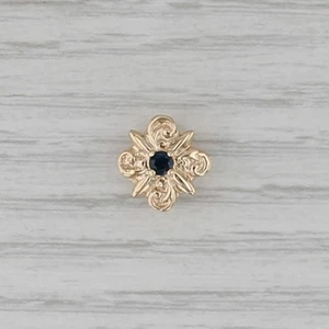 Old Victoria 0.15ct Sapphire Slide Bracelet Charm 14k Yellow Gold Vintage - Picture 1 of 6