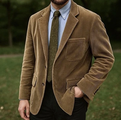 Vintage Rugby Ralph Lauren Corduroy Blazer XL Brown 3-Button Heritage Ivy Prep - Image 1 of 4