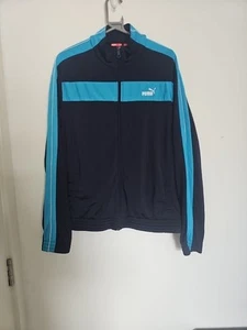 Navy Blue and White Puma Full Zip Jacket/Sweatshirt Size M - Picture 1 of 8