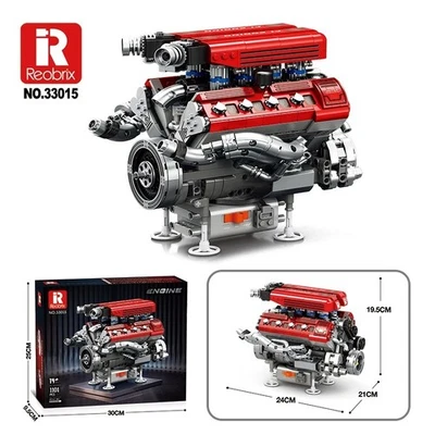 Reobrix 1101PCS Formula Racing V8 Engine Building Blocks Model Kit - Image 1 of 4