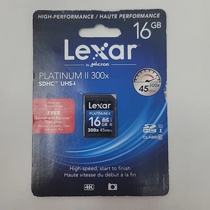 Lexar Platinum II 300X SDHC UHS-1 CLASS 10 16 GB -- Camera Memory Card - Picture 1 of 8
