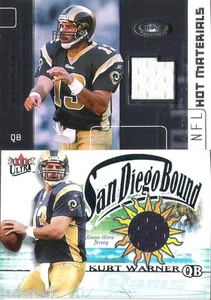 Camiseta deportiva usada de Kurt Warner 2002 Fleer Hot Prospects Hot Materials juego - Imagen 1 de 1