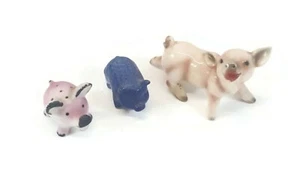 Vintage Goebel Jolly Smiling Standing Pig Piglet W Germany Estate + 2 More - Picture 1 of 7