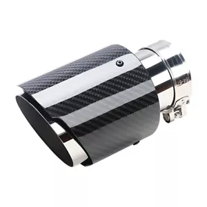 2.5" Inlet Carbon Fiber Exhaust Tip Clamp-on Stainless Steel Polished Outlet 4" - Foto 1 di 5