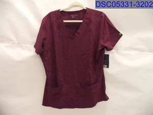 Medcouture, Women's Red/Wine Scrub Top Size=XL, Armpit to Armpit=22", Length=29" - Picture 1 of 6