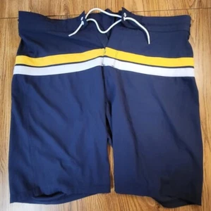 Old Navy California Blue Yellow White Strip Boardshort Swim Trunks Mens 36 - Picture 1 of 8