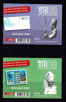 Australia 2008 World Youth Day Sydney - Set of Two Mint Self-adhesive Booklets - image 1 of 2