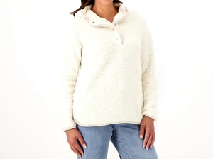Cuddl Duds Cloud Fleece Hoodie Pullover - Swiss Cream, XL - Picture 1 of 1