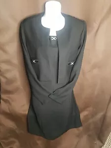 Vintage kleines schwarzes Kleid 8P 2 Stck. Strass geschnitten Jacke Schulterpolster Tank - Bild 1 von 19