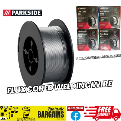Parkside Flux Cored Welding Welder Wire Gasless Steel Mig 0.6mm 0.8mm 0.9mm 1mm