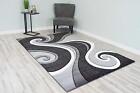 Premium Carved Modern Contemporary Abstract Rug 327 Grey 4'x5'3''
