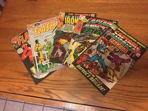 5 Vintage Comics Flash # 207, 219 Iron Man # 22 & Captain America #142, 149 - Bild 1 von 2