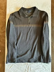 Suéter Banana Republic para Hombre Gris Y Marrón Talla XL Con 1/4 Cremallera - Imagen 1 de 6