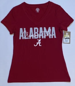 Alabama Crimson Tide V-neck Red T-Shirt Women's Size S 4/6 Knights Apparel - Picture 1 of 6