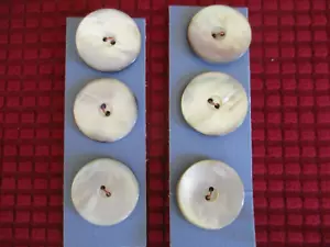 6 Large Vintage Gray Ocean Pearl Buttons - Picture 1 of 3