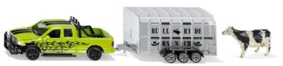 Siku 1998 RAM 1500 with Livestock Trailer 1:50 scale Dodge Ram pick up truck cow - Image 1 of 4