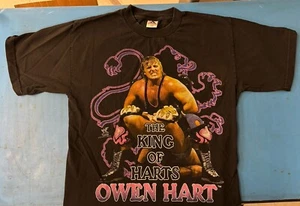 Vintage Owen Hart King Of Harts 1998 WWE WWF Logo Wrestling Shirt Large - Picture 1 of 19
