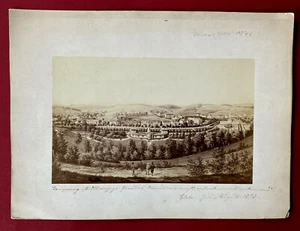 1873 BAD ELSTER - Frühe Panoramaansicht mit Widmung - Bild 1 von 2