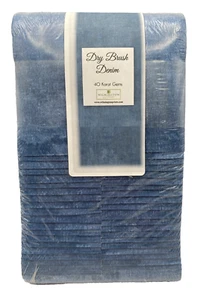 Off the Rails Quilting Denim Dry Brush Strips of Essentials Fabric NEW - Picture 1 of 3