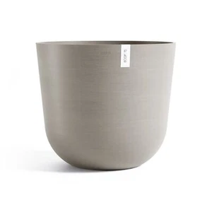 Ecopots Oslo Modern Round Recycled Composite Flower Planter, Taupe, 25.5” - Picture 1 of 7