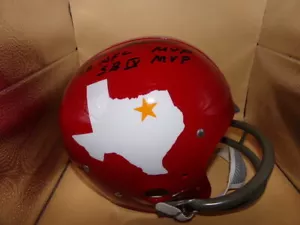LEN DAWSON SIGNIERTER INDIVIDUELLER DALLAS TEXANS "TK" HELM HOF87 JSA RIP! - Bild 1 von 5