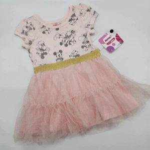 Toddler Girls Disney Minnie Mouse Pink with Gold Trim Tutu Dress Size 12 Months - Picture 1 of 3