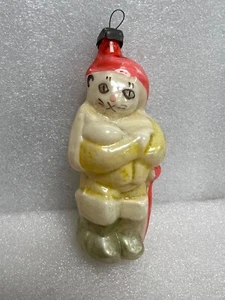 USSR Glass Ornament Puss in Boots Charles Perrault Hand Painted Soviet Toy - Picture 1 of 13