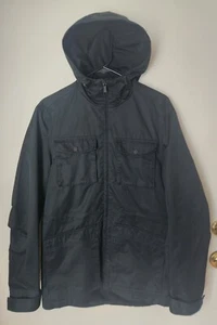 H&M Dark Green Hooded Field Jacket Long Women's Small with Waist Cinch EUC - Picture 1 of 12