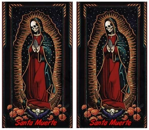 2-PACK DIA DE LOS MUERTOS DAY OF THE DEAD SANTA MUERTE STICKER RAT FINK - Picture 1 of 1