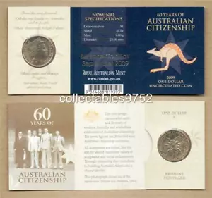 Ciudadanía australiana 2009 $1.00 Brisbane marca como nueva UNC con feria de monedas Brisbane - Imagen 1 de 1