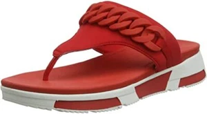 £ 70 FITFLOP GRÖSSE UK 3 UK 7 HEDA KETTE ROT WEISS KISSEN SANDALEN FLIP FLOPS BRANDNEU MIT ETIKETT