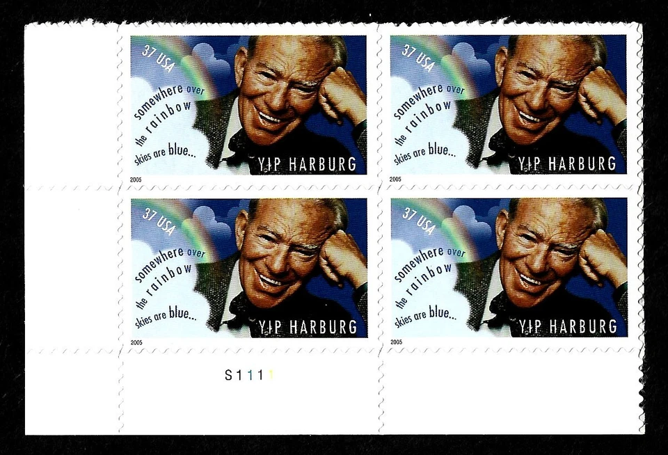 USA, SCOTT # 3905, MNH PLATE BLOCK - YIP HARBURG, SONG LYRICIST 2005 - Image 1 of 1