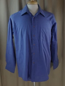 Adolfo 15 ½ 32/33 Denim Blue Button Front Shirt - Picture 1 of 7