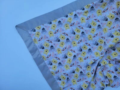 Lovely unique Winnie the Pooh Faces Baby Cotton and Minky Blanket 30 x 45 - Image 1 of 4