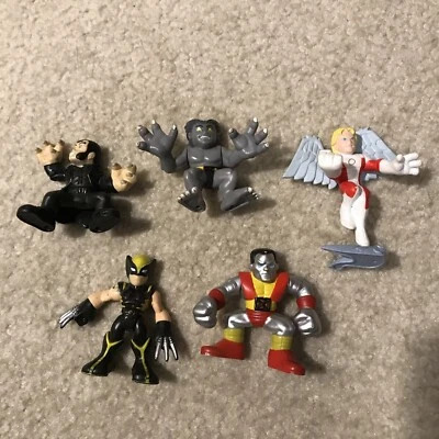 X-Men Super Hero Squad Lot 5 Toy Figure Wolverine Colossus Sabertooth Dark Beast - Image 1 of 4
