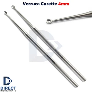 2Pcs Verruca Curette Podiatry Excavator 4mm Cup Tip Skin Treatment Wart Surgical - Picture 1 of 4