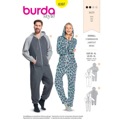 BURDA 6397 ONE-PIECE OR JUMPSUIT Sewing Pattern Sizes XS - XL  Skill  EASY - Image 1 of 4