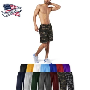 Men Mesh Shorts 2 Pockets workout Jersey pants Soft Basketball Gym Fitness Run - Picture 1 of 21