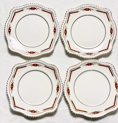 Johnson Brothers Old English Guildford marrom conjunto de 4 pratos de sobremesa 8,25" - Imagem 1 de 4