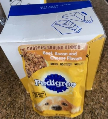 Pedigree carne de res, tocino, queso, comida húmeda para perros paquete de variedad de 8 unidades, bolsas de 3,5 OZ Foto 1 de 4