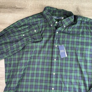 Polo by Ralph Lauren Holi Sun Valley camicia a quadri verde blu taglia 3XLT grande e alta - Foto 1 di 18