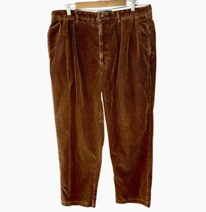 Pantalones de pana Polo Ralph Lauren Andrew para hombre 38/30 marrón plisado real 36/30 - Imagen 1 de 7