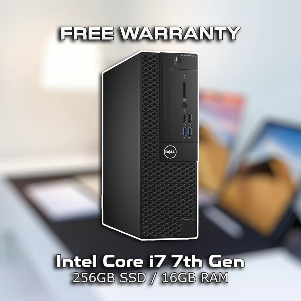 Dell Optiplex 3050 SFF Windows PC (Intel i7 7th / 16GB RAM / 256GB SSD) - Image 1 of 2