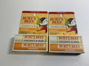 Burt's Bees Lip Balm - COCONUT & PEAR/ MANGO. SET OF 2 PACKS. NEW AND SEALED - Picture 1 of 2