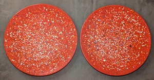 Zak! Designs Rot Konfetti 9" Melamin Essteller - 2er Set - Bild 1 von 9